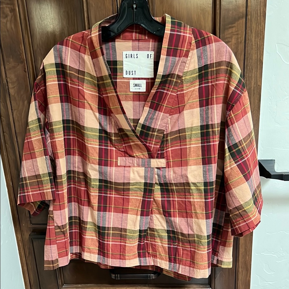 Girls of Dust Plaid Top | Boxy Fall Blouse | Size Small